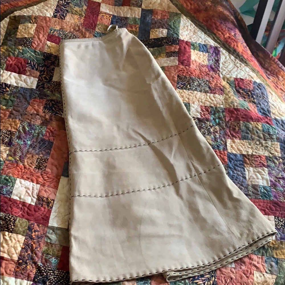 Leather Loft midi skirt